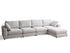 Canapé Julia Modulable - Tissu Chenille Blanc - 4 Places + 1 Pouf