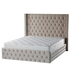 Cadre de Lit Armony Beige - Velours Capitonné
