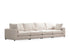 Canapé Julia Modulable - Velours Blanc - 4 Places + 1 Pouf