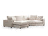 Canapé Julia Modulable - Velours Blanc - 4 Places + 1 Pouf