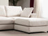 Canapé Julia Modulable - Velours Blanc - 3 Places + 1 Pouf