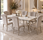 Table à manger Baroque – Marbre & Argenté