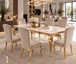 Table à manger Baroque – Marbre & Doré