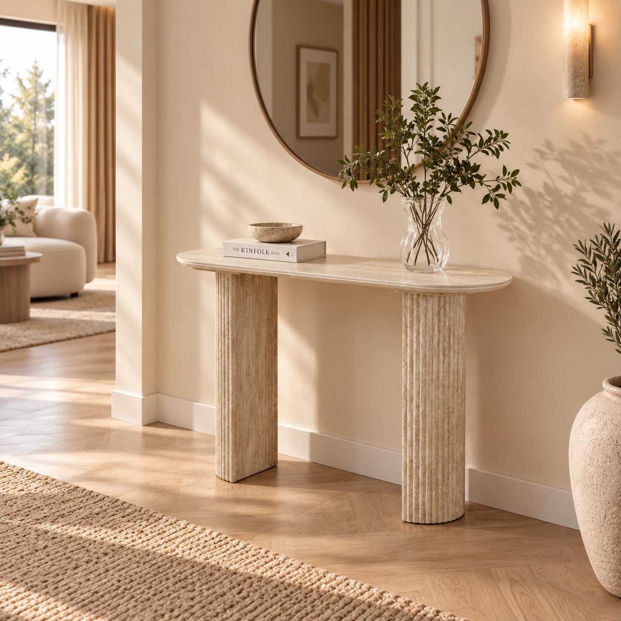 Console Calypso – Plateau Céramique & Piètement Sculptural