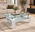 Table basse Gloria – Double plateau en verre