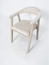 Chaise Berita – Velours Beige Anti-Tache – Accoudoirs – Design Contemporain