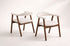 Chaise Berita – Velours Beige Anti-Tache – Accoudoirs – Design Contemporain