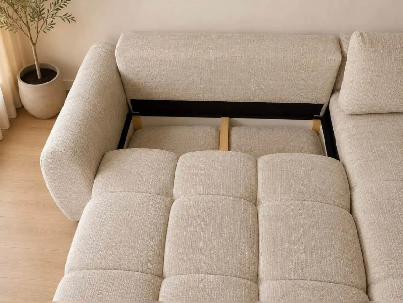 Canapé d’Angle Bubble Leo Convertible – Tissu Marbella Beige