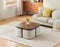 Table Basse Marbella avec 4 Poufs – Effet Noyer  Tissu Marbella