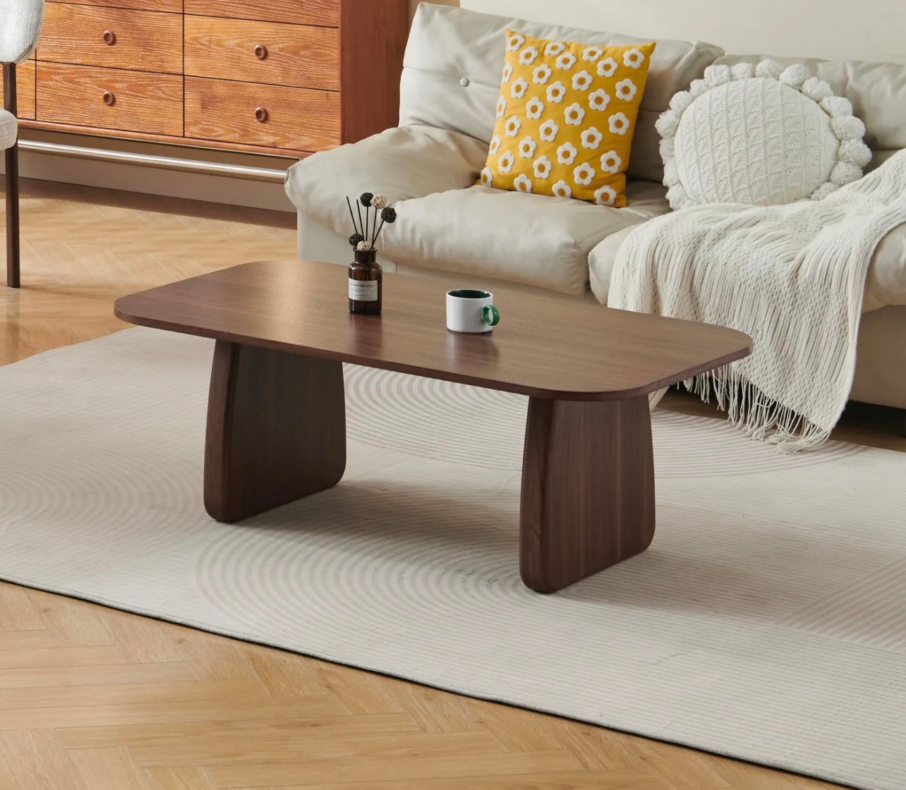 Table Basse Helen – Effet Noyer – Design Contemporain