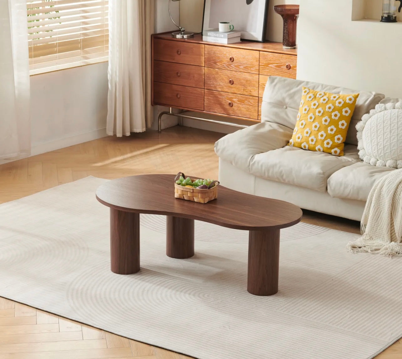 Table Basse Ibiza – Effet Noyer – Design Original & Contemporain