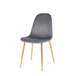 Chaise Scandi – Velours anti-tache & piètement doré