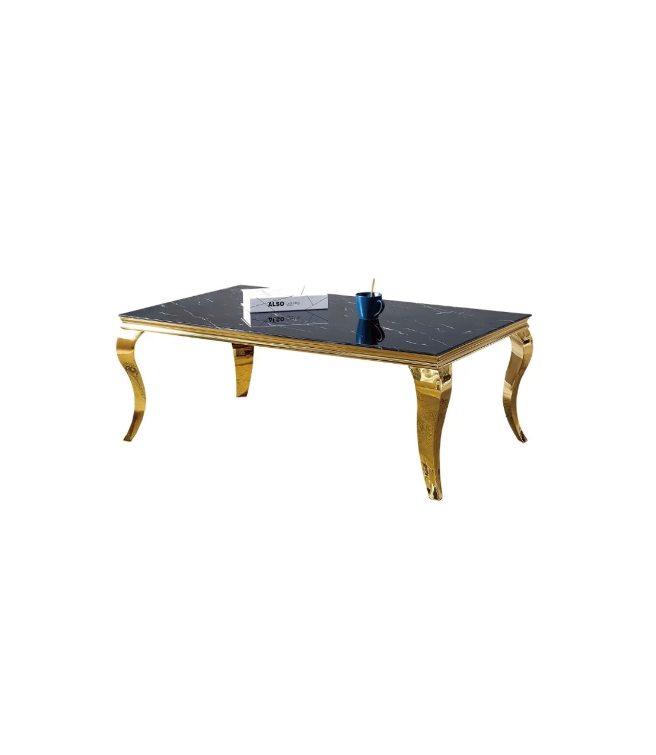 Table basse Baroque – Marbre & Doré