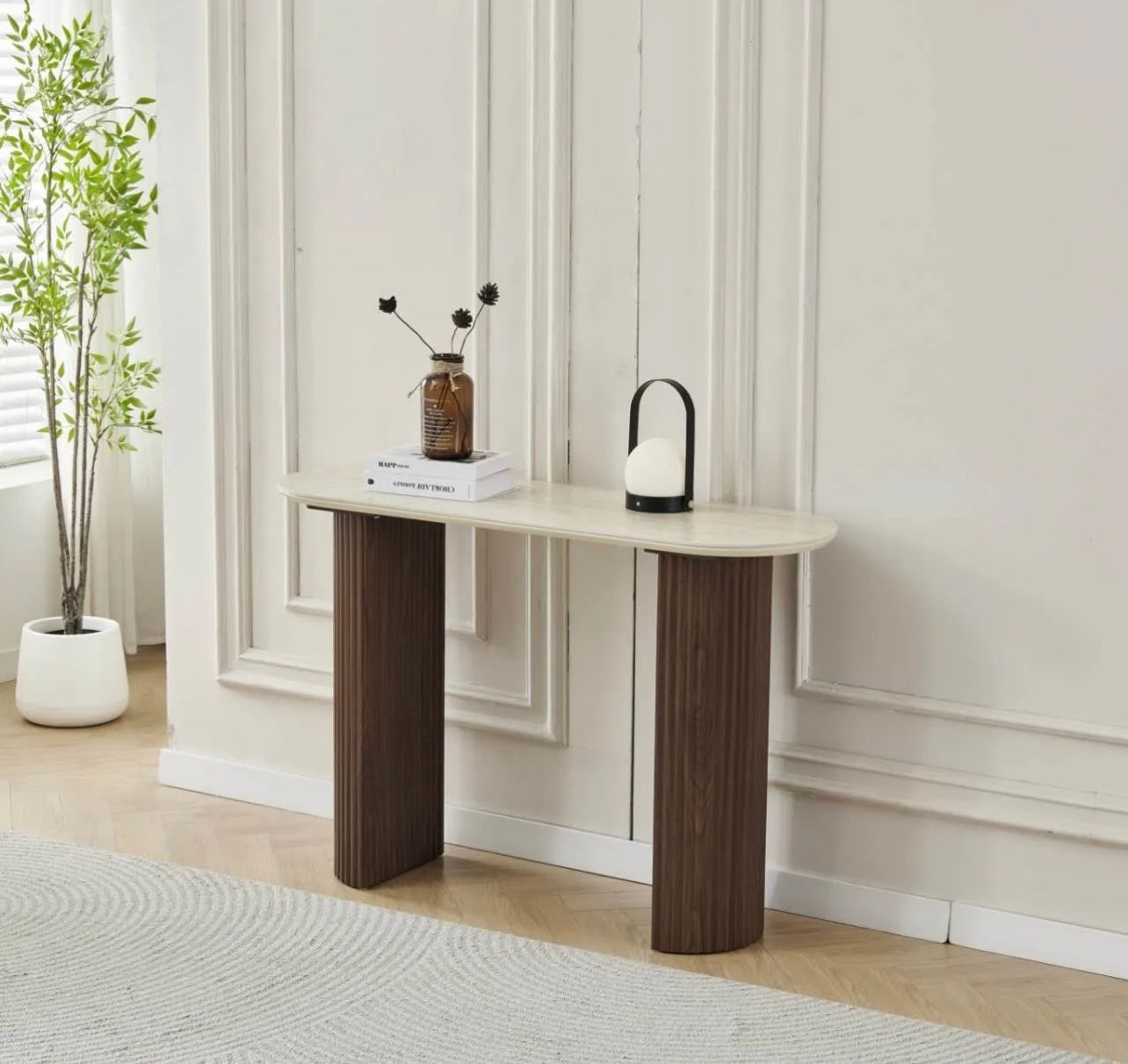 Console Calypso – Plateau Céramique & Piètement Sculptural