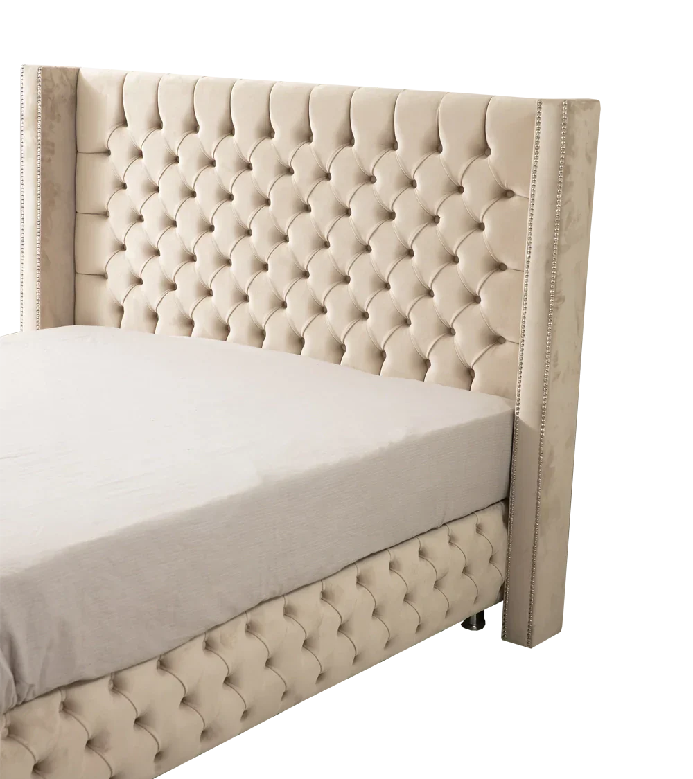 Lit Coffre Armony Beige - Confort, Élégance et Fonctionnalité