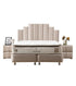 Lit Coffre Pyramide Beige - Design Élégant