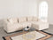 Canapé Modulable Lokkum - Velours Blanc - 3 Places + 1 Pouf - Traitement Anti-Tâche