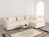 Canapé Modulable Lokkum - Velours Blanc - 3 Places + 1 Pouf - Traitement Anti-Tâche