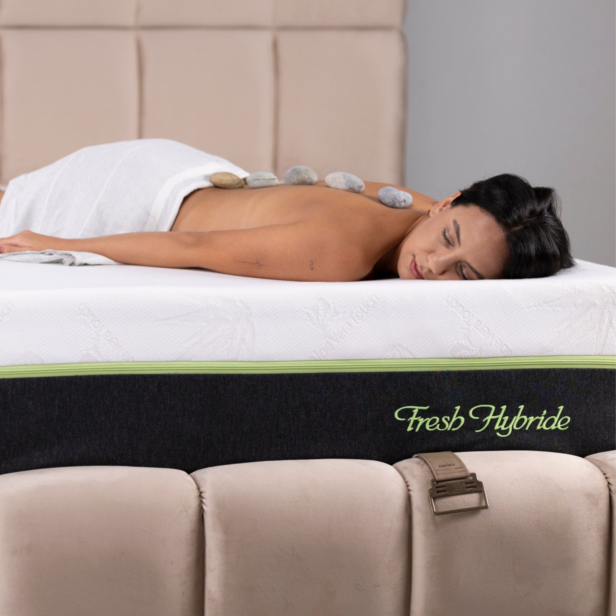 Matelas Fresh Hybride Aloe Vera Angels - 27 cm - Hybride - Confort 5 Zones