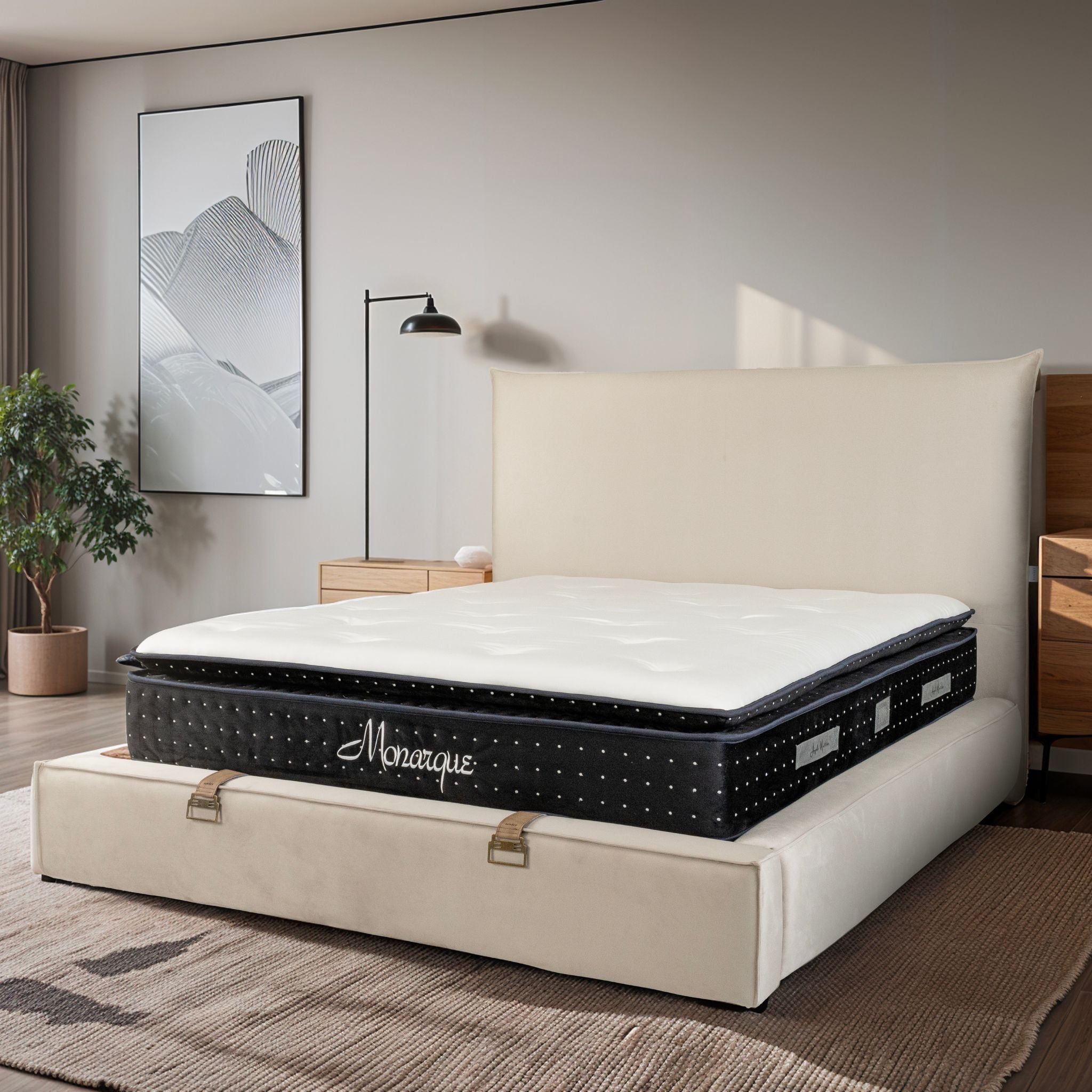 Matelas Monarque Angels - 32 cm - Surmatelas Intégré - Confort 5 Zones
