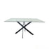 Table à Manger Olivia – Plateau en Verre – Pied Noir – 150 cm