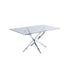 Table à Manger Olivia – Plateau en Verre Rectangulaire – Pied Chrome – 150 cm