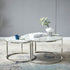Tables Basses Gigognes Duo – Plateau Effet Marbre – Pied Chrome